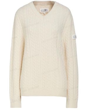 MM6 by Maison Margiela Solidcolor Knit Jumper - White
