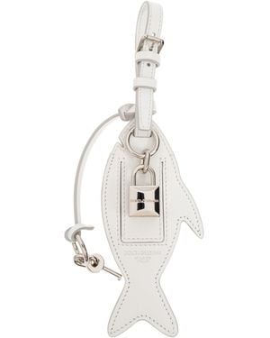 Dolce & Gabbana Calfskin Keyring - White