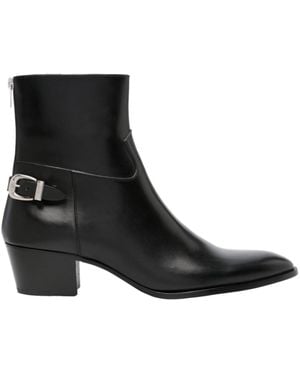 CELINE Back Buckle Zipped Jacno ヒールブーツ43 CELINE JACNO BACK BUCKLE ZIPPED BOOT in Shiny calfskin