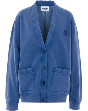 Isabel Marant Isabel Marant Étoile V-Neck Button-Up Sweatshirt - Blue