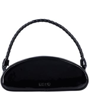 MSGM Logo Debossed Zip-Up Tote Bag - Black