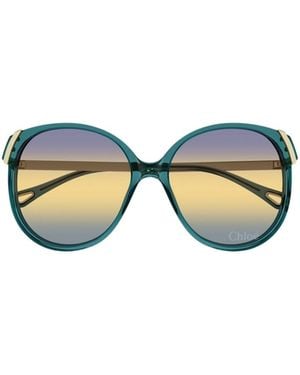Chloé Chlo Eyewear Oval Frame Sunglasses - Blue