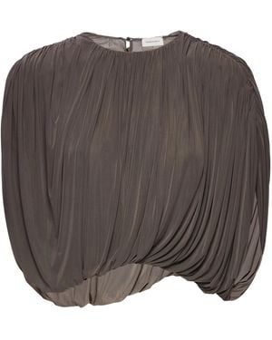 Magda Butrym Sleeveless Ruched Bubble Top - Grey