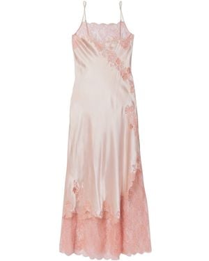 Carine Gilson Lace-Trimmed Satin Nightgown - Pink
