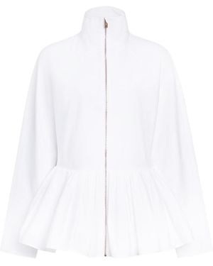 Alaïa Peplum-Hem Fitted Jacket - White