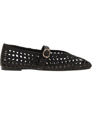 Stuart Weitzman Woven Flat Shoes - Black