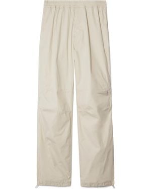 Burberry Straight-Leg Drawstring-Hem Trousers - White