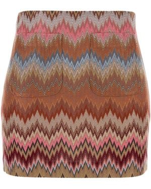 Missoni Chevron Patterned Mini Skirt - Red