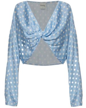 Posse Tillie Twist Front Crop Top - Blue
