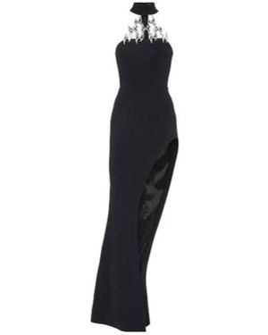 David Koma Crystal-Embellished Asymmetric Gown - Blue