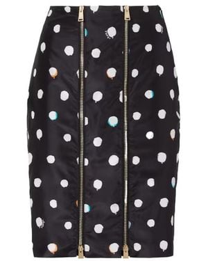 Fendi Falena Dots Printed Double-Zipped Midi Skirt - Black
