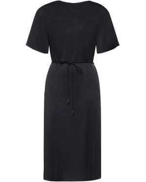 Herno Tie-Waist Short-Sleeve Dress - Black