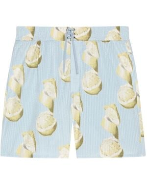 Givenchy Lemon Printed Drawstring Swim Shorts - Blue