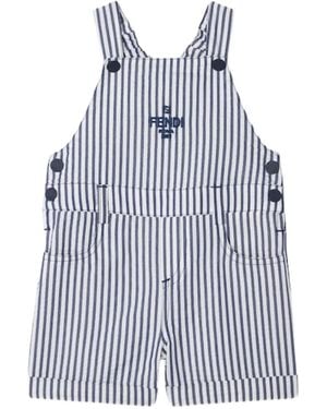 Fendi Striped Dungarees - Blue