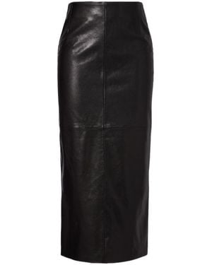 Nour Hammour Elisse Leather Pencil Skirt - Black