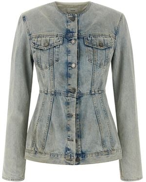 Haikure Temple Fitted Denim Jacket - Blue