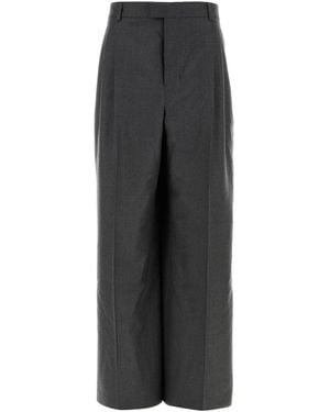 Ami Paris Ami Pleated Wide Leg Trousers - Grey
