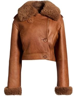Chloé Short Shearling Jacket - Brown