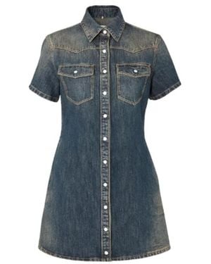Fendi Washed Denim Short Dress - Blue