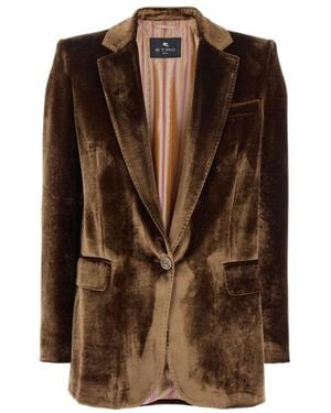 Etro Single-Breasted Blazer - Brown