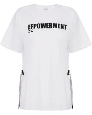 Elisabetta Franchi Drawstring-Detail T-Shirt - White