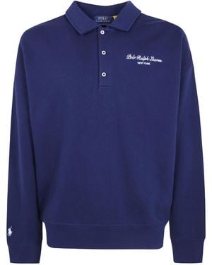 Polo Ralph Lauren Logo Knit Polo Shirt - Blue