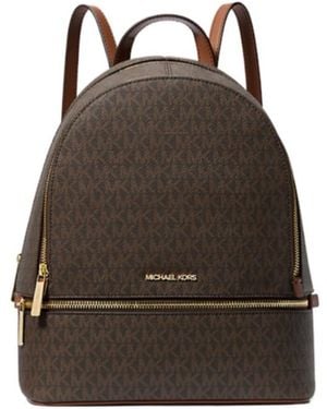 Michael Kors Rhea Medium Signature Logo Backpack - Brown