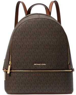 Michael Kors Rhea Medium Signature Logo Backpack - Brown
