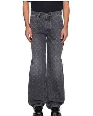 Marine Serre Moon Laser Baggy Jeans - Gray