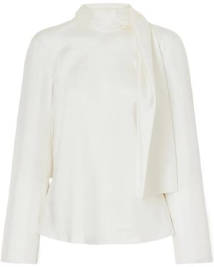 Rohe Tie-Detailed Silk-Satin Blouse - White