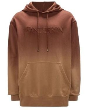 JW Anderson Jw Anderson Logo Embroidered Drawstring Hoodie - Brown