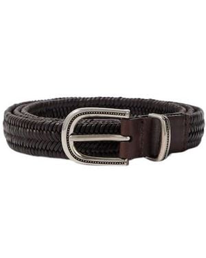 Brunello Cucinelli Woven Leather Belt - White