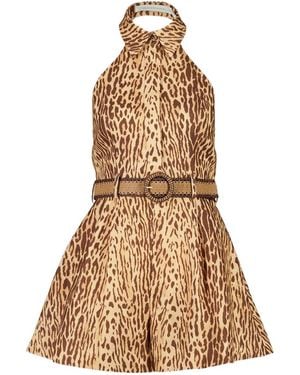 Zimmermann Cascadian Halterneck Sleeveless Playsuit - Natural