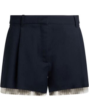 Marni Minimalist Wool Shorts - Blue
