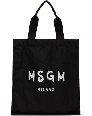 MSGM Large Logo-Print Tote Bag - Black