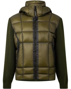 C.P. Company Hooded Hybrid Puffer Jacket - Green