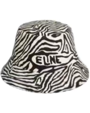 Celine Zebra-Print Bucket Hat - White
