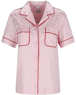 Off-White c/o Virgil Abloh Jacquard Button-Up Satin Shirt - Pink
