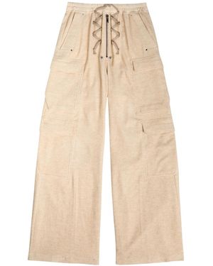 Rick Owens Cargobela Wide-Leg Corduroy Cargo Trousers - Natural