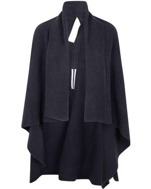 Rick Owens Wrap Draped Wool Cardigan - Blue