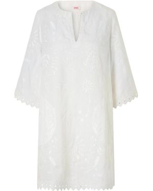 Eres Embroidered Linen Dress - White