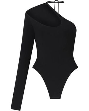 David Koma Asymmetrical Bodysuit - Black