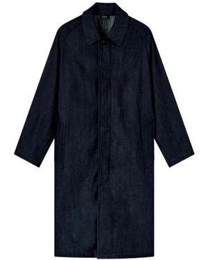 A.P.C. Collared Denim Coat - Blue