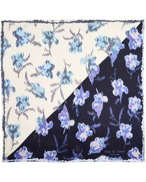Rag & Bone Kit Floral-Print Silk Bandana - Blue