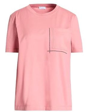 Brunello Cucinelli Solid Crew Neck Short-Sleeve T-Shirt - Pink