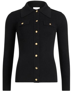 Patou Ribbed Wool Cardigan - Black