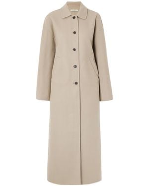 Kallmeyer Constance Herringbone Wool-Blend Coat - Natural
