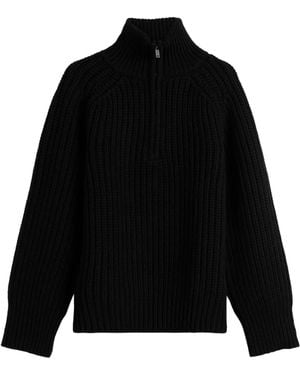 Studio Nicholson X Aaron Levine Collaboration Bristol Wool Long-Sleeved Knit Sweater - Black