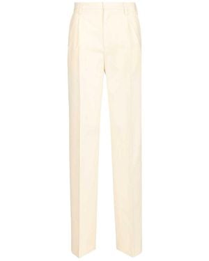 MM6 by Maison Margiela Pleat High-Waisted Trousers - White