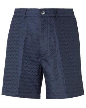 Missoni Chevron-Pattern Tailored Shorts - Blue